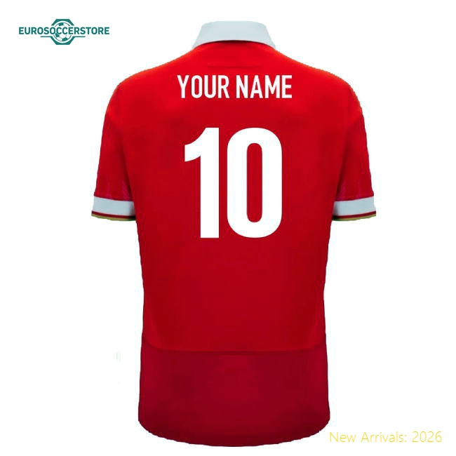 2024-2025 Wales WRU Home Cotton Rugby Shirt (Kids) (Your Name)