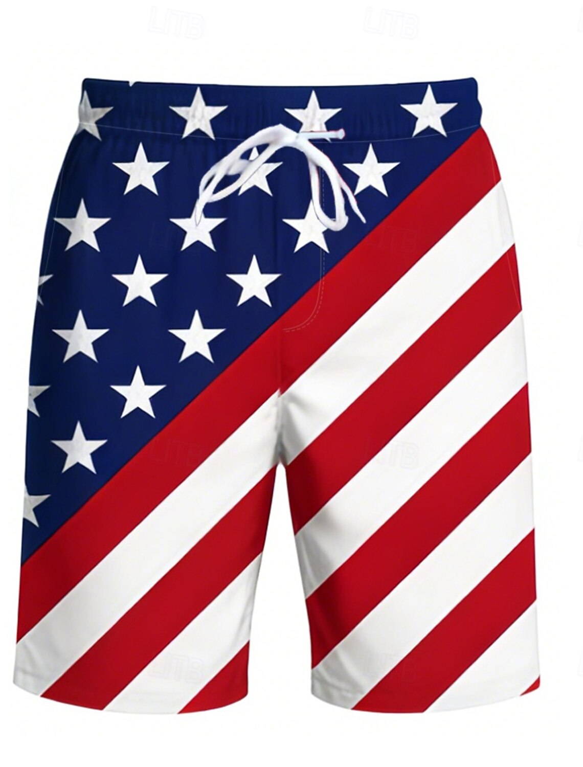 Men's 4th of July U.S. 250th Anniversary US Flag Patriotic Swim Trunks Swim Shorts Board Shorts Mid Waist Casual Holiday Side Pockets Mesh Lining Elastic Drawstring Waist Designer Clothing Apparel