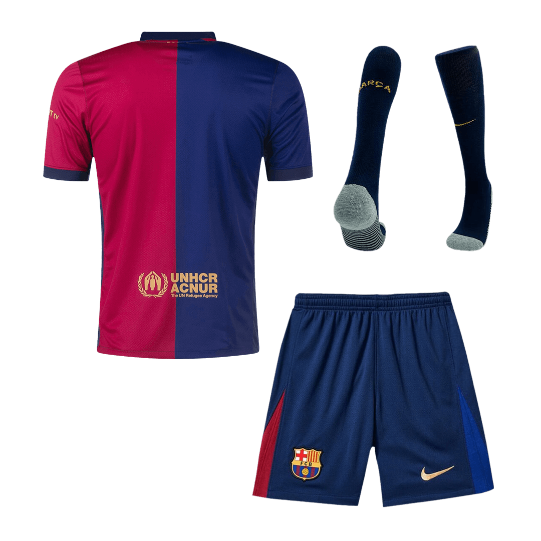Barcelona Home Soccer Jersey Kit(Jersey+Shorts+Socks) 2024/25Authentic