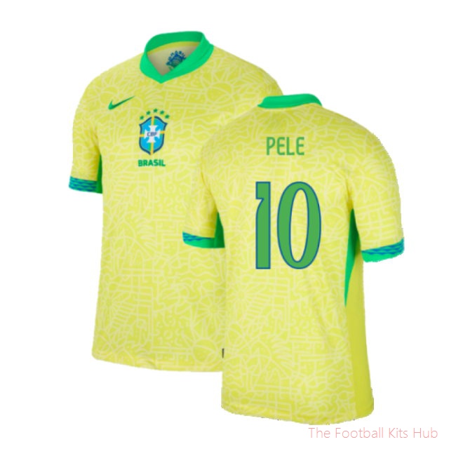 2024-2025 Brazil Home Dri-Fit ADV Match Shirt (Pele 10)