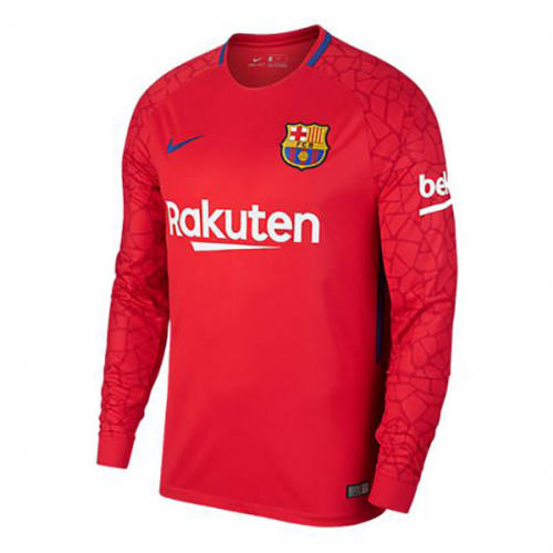 Barcelona Goalkeeper 201718 Red LS Soccer Jersey Shirt - Official