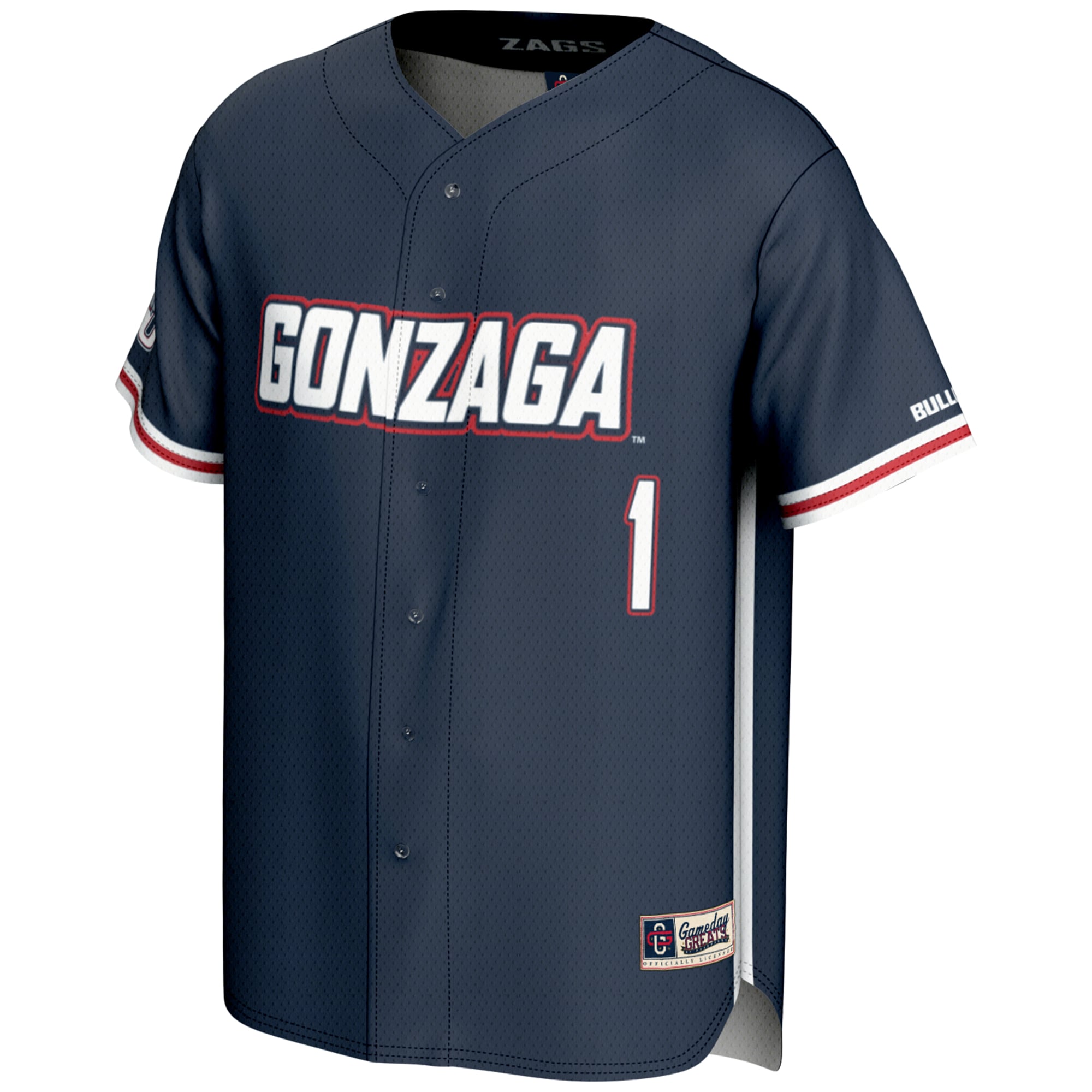 [DDG] Gonzaga Bulldogs GameDay Greats Lightweight Baseball Jersey - Navy