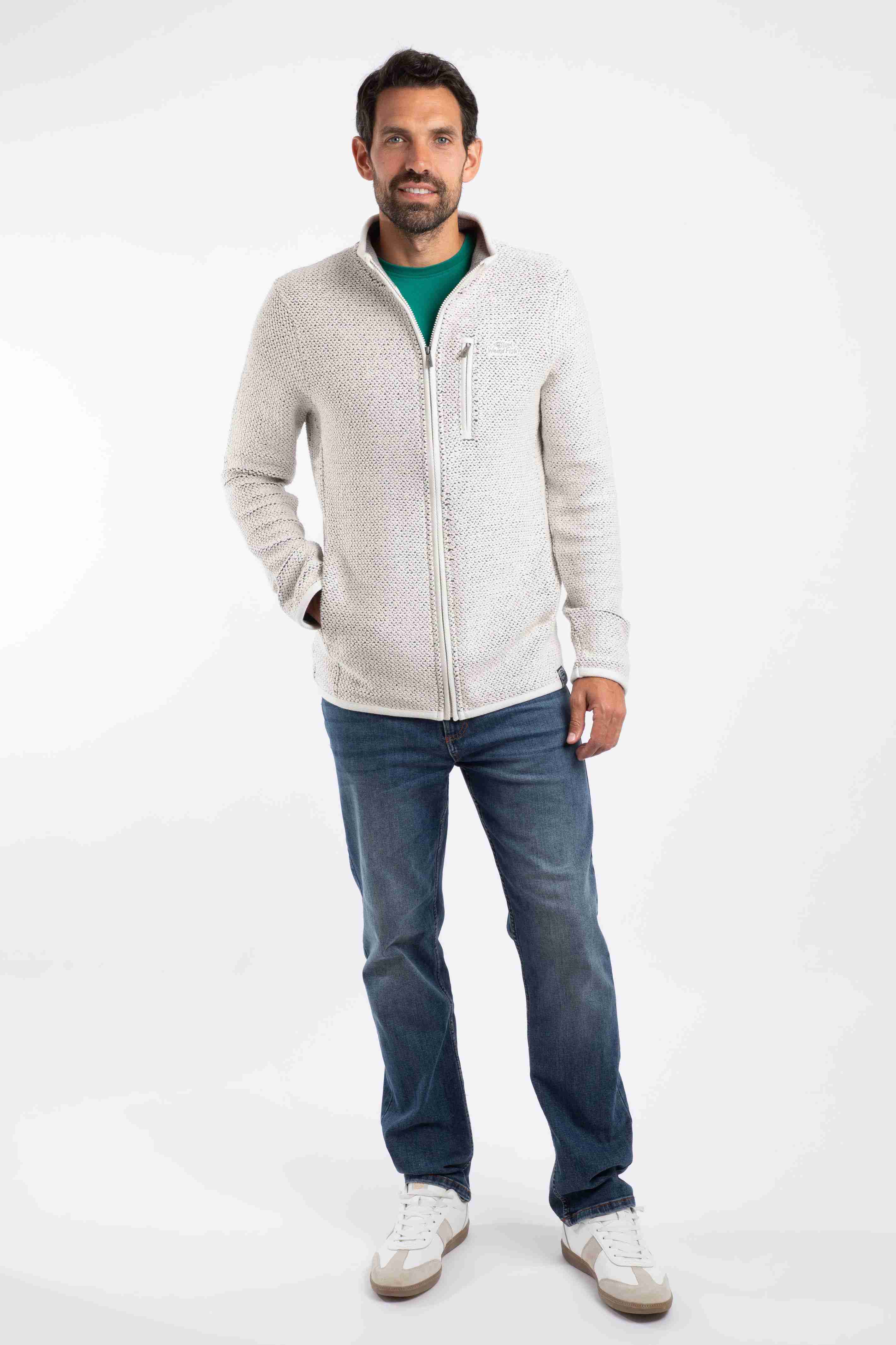 Transom Full Zip Macaroni Sweatshirt Ecru