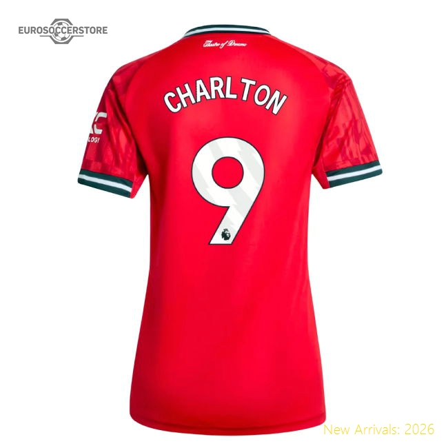 2025-2026 Man Utd Home Jersey (Womens) (Charlton 9) For Premier