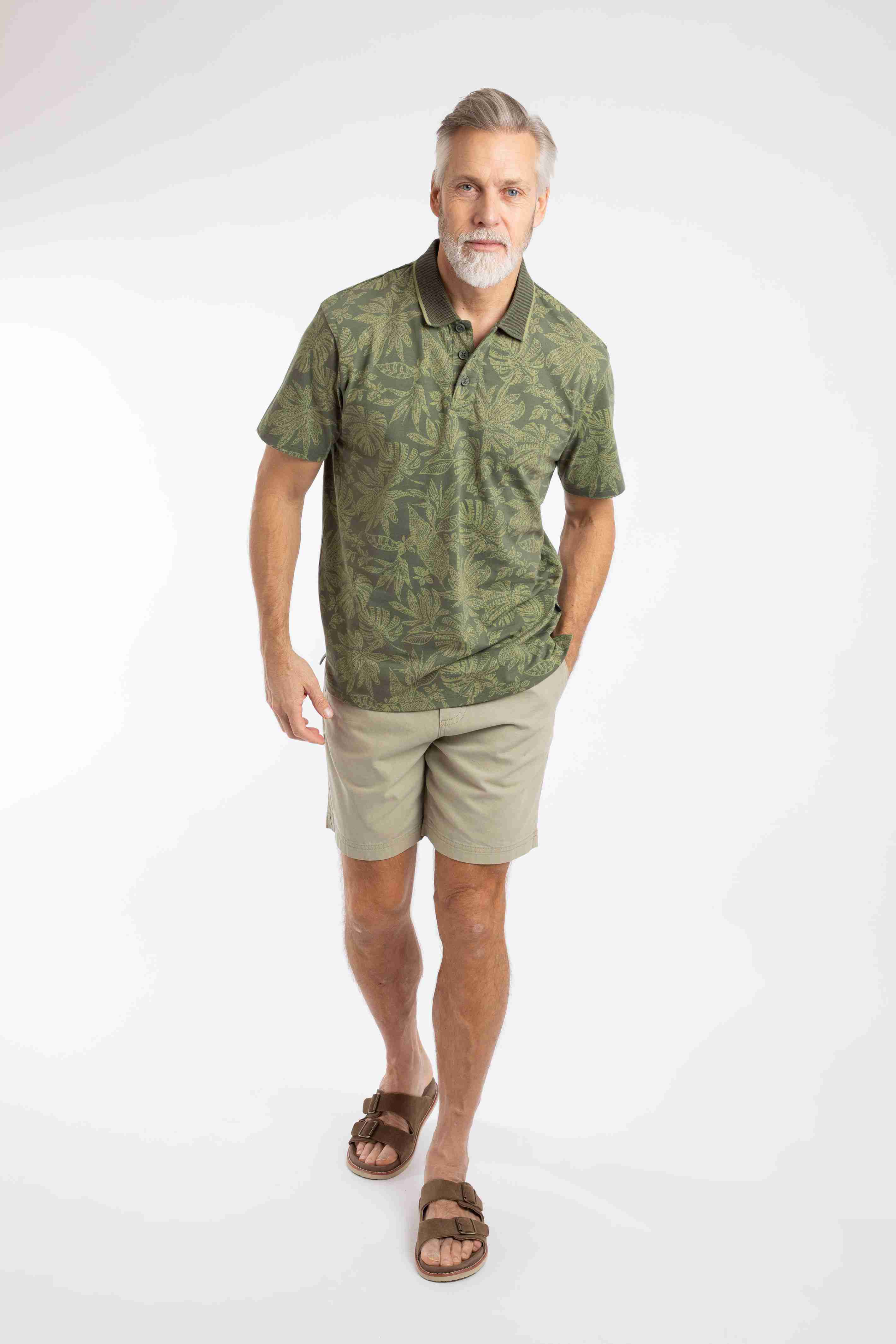 Sarat Printed Polo Shirt Dark Olive