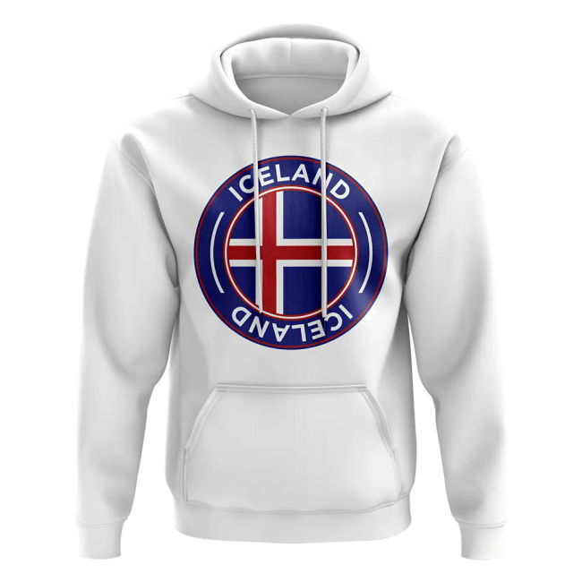 Iceland Football Badge Hoodie (White) Netherlands Official