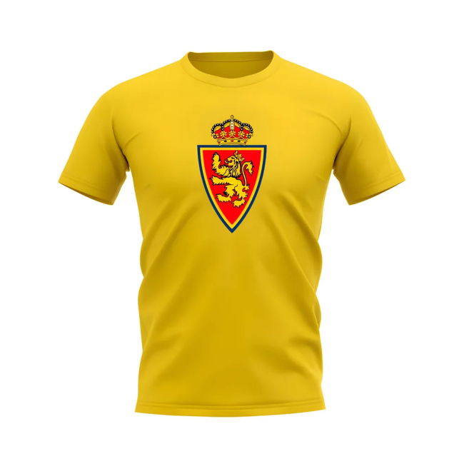 Real Zaragoza Badge T-Shirt (Yellow) Jersey - Pro - Best- Trendy