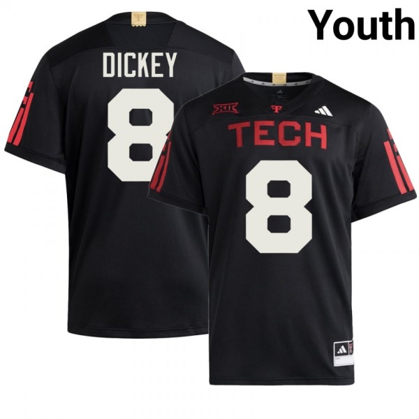 Cameron Dickey Texas Tech Red Raiders #8 Ncaa Youth Red Official