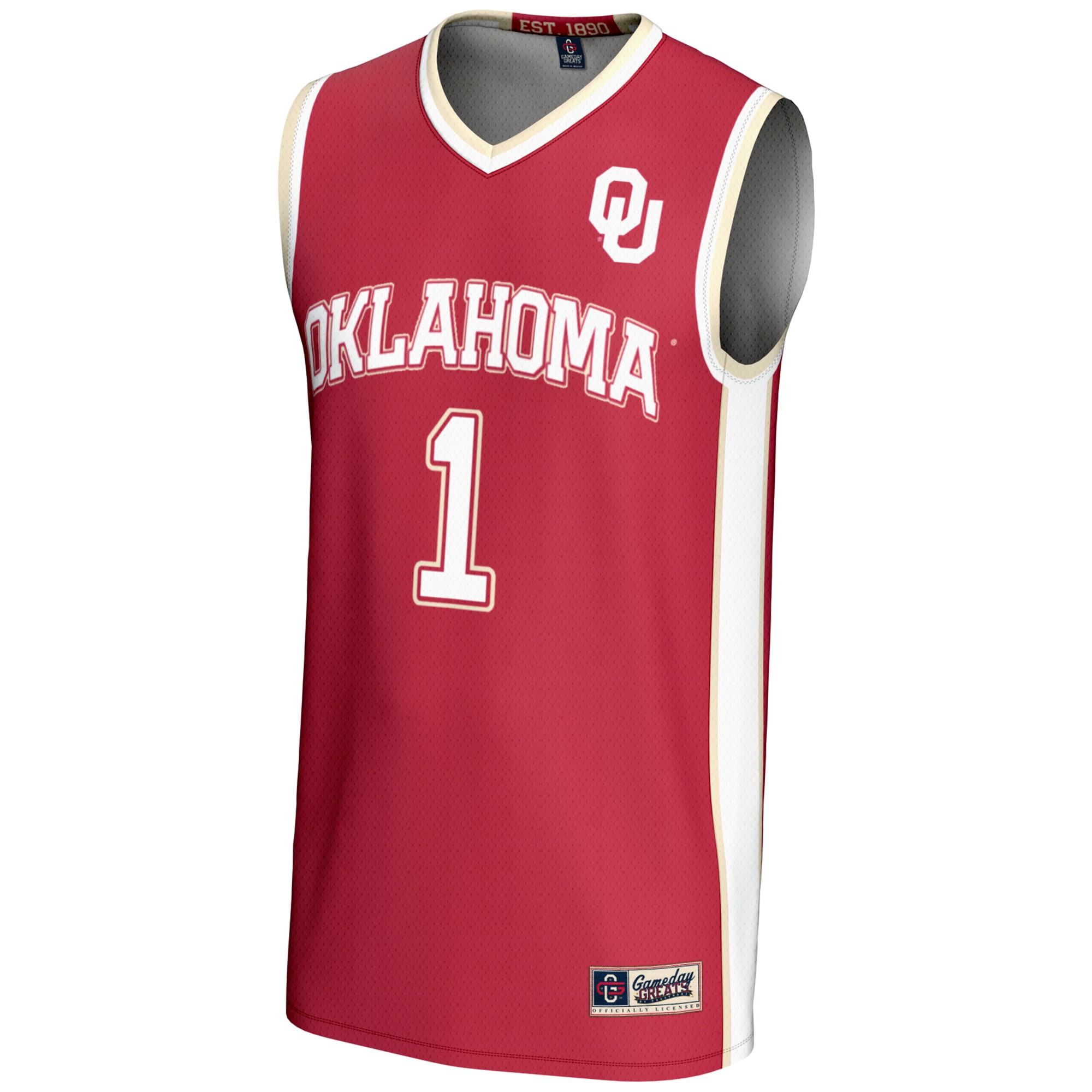 [DDG] Oklahoma Sooners GameDay Greats Unisex Lightweight Basketball Jersey - Crimson