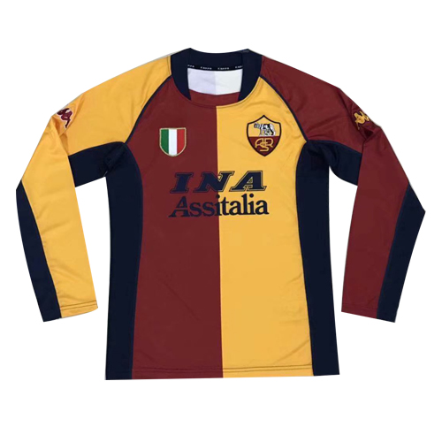 200102 AS Roma Home Retro Long Sleeve Shirt - Official Replica 4166