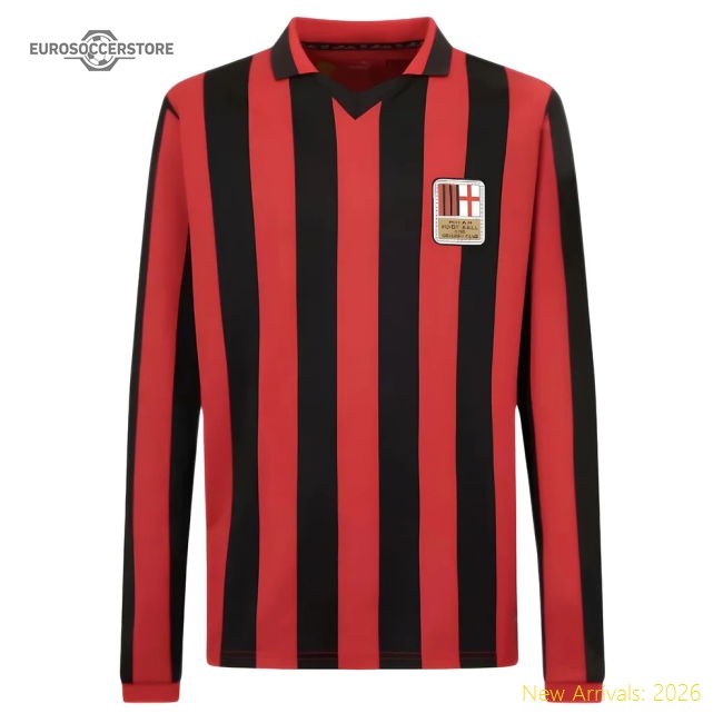 Popular Official Ac Milan 125Th Authentic Shirt Ls (Black-Red)