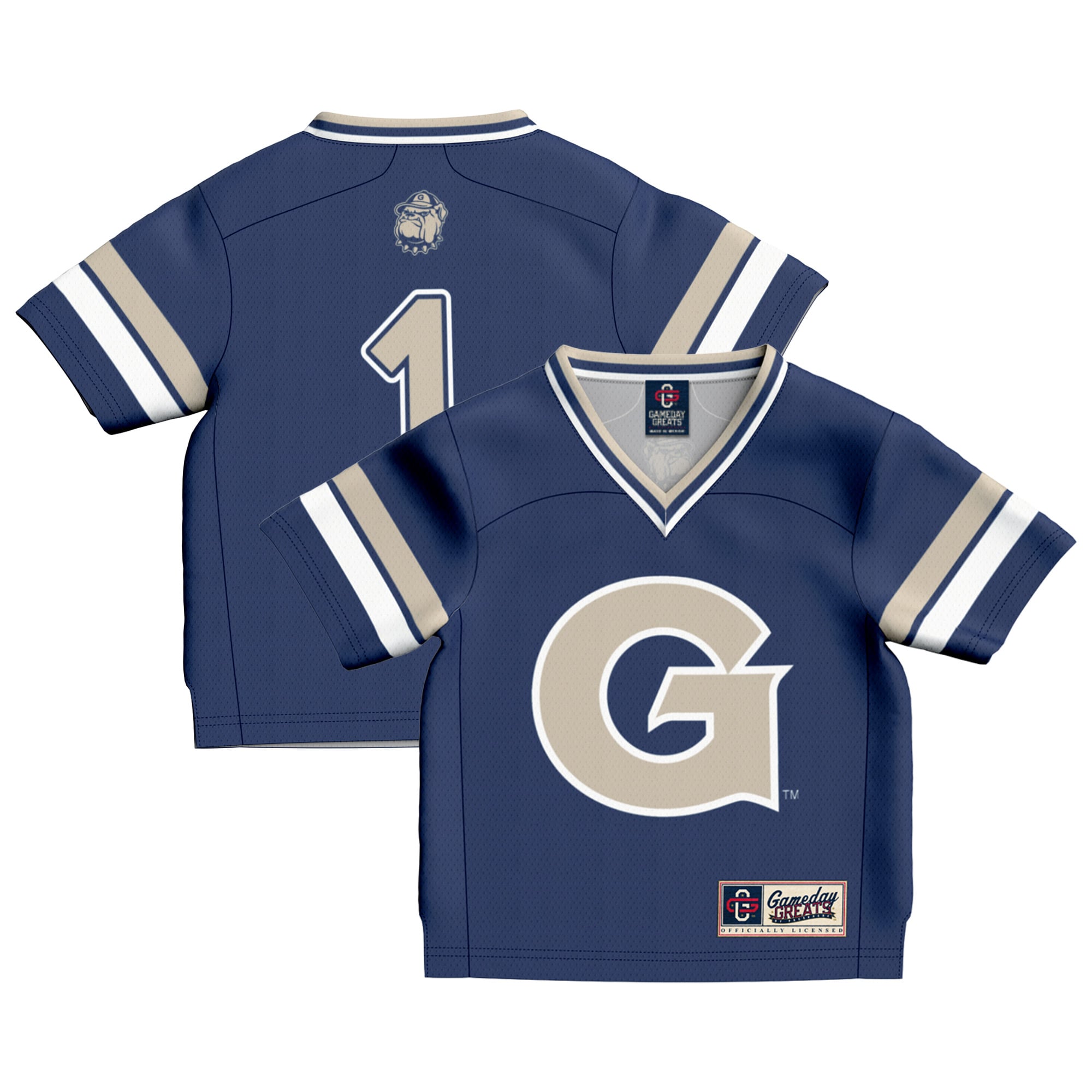 Toddler #1 Navy Georgetown Hoyas Collegiate Football Fashion Jersey