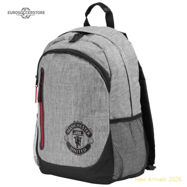Exceptional Manchester United Fc Heather Grey Backpack - Official Edition