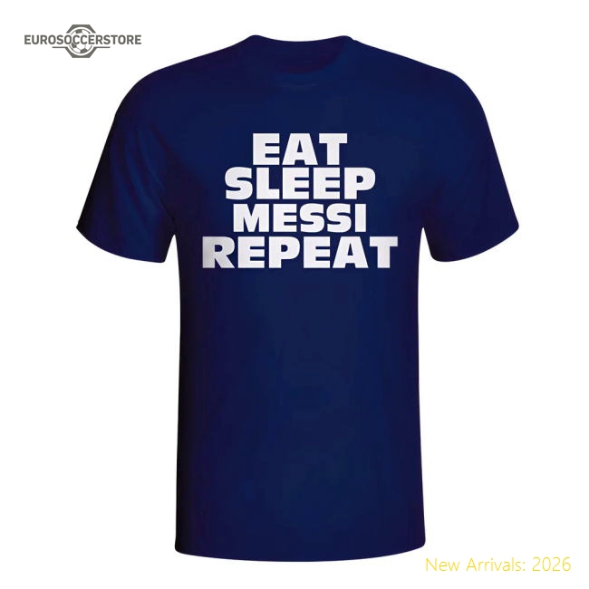 Eat Sleep Messi Repeat T-shirt (navy) - Kids