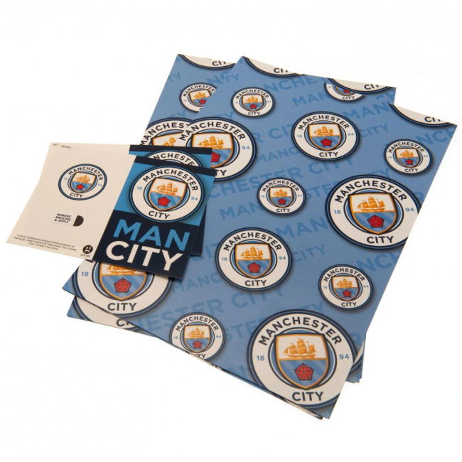 Manchester City FC Crest Gift Wrap (Fan Favorite)