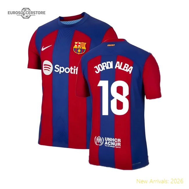 Excellent 2023-2024 Blaugrana Authentic Home Kit (jordi Alba 18)