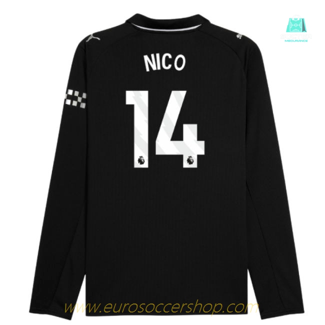 2025-2026 Man City Long Sleeve Away Shirt (Nico 14)