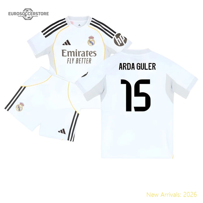 Performance 2025-2026 Real Madrid Home Youth Kit (Arda Guler 15)
