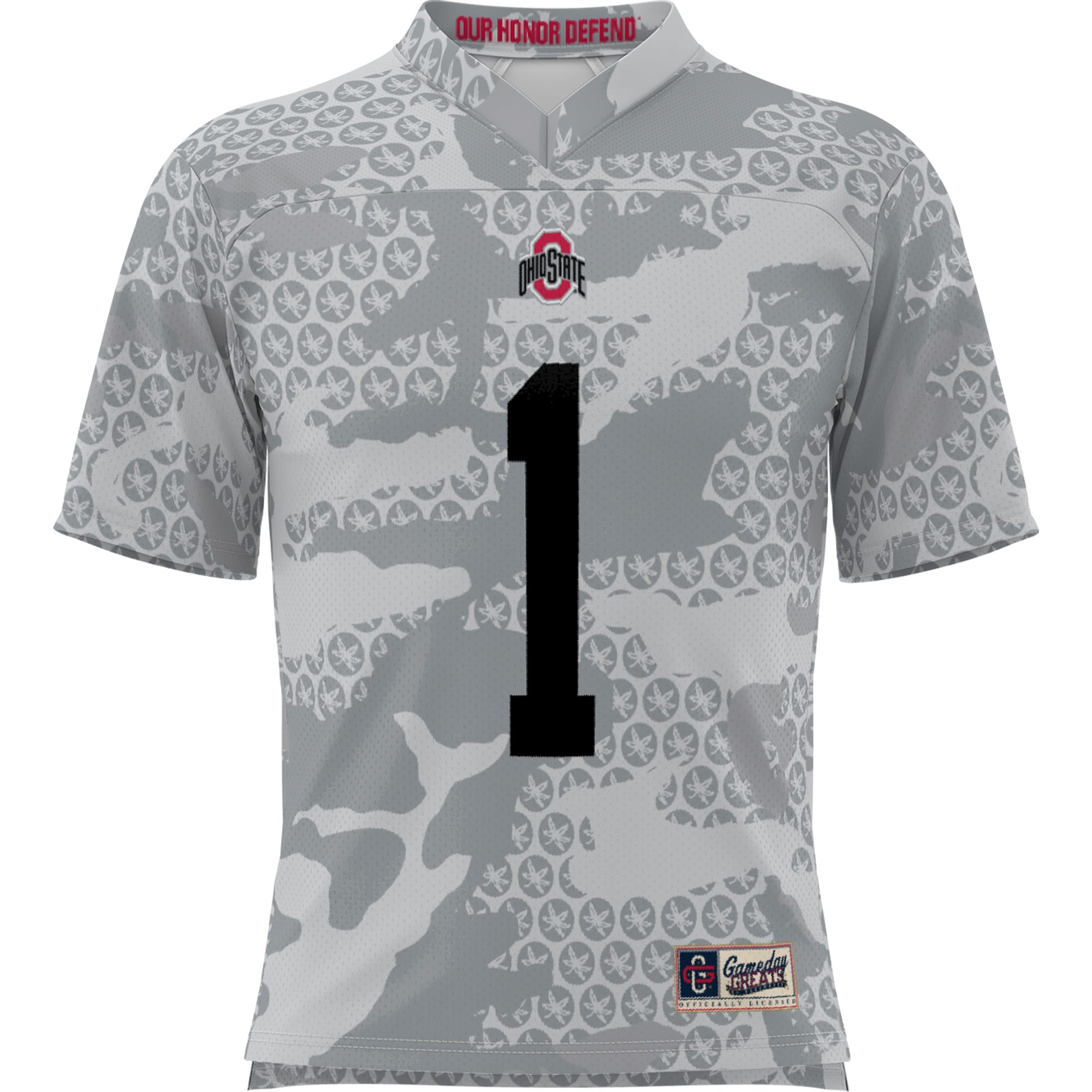 #1 Ohio State Buckeyes GameDay Greats Youth Camo 26/27 Football Jersey - Gray