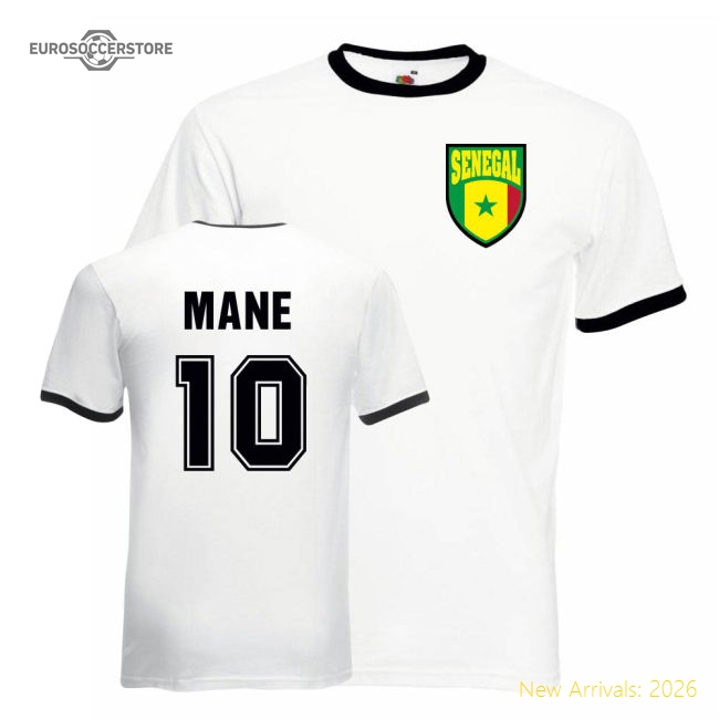 Sadio Mane African Powerhouse Ringer Tee (white-black) - World Cup Edition