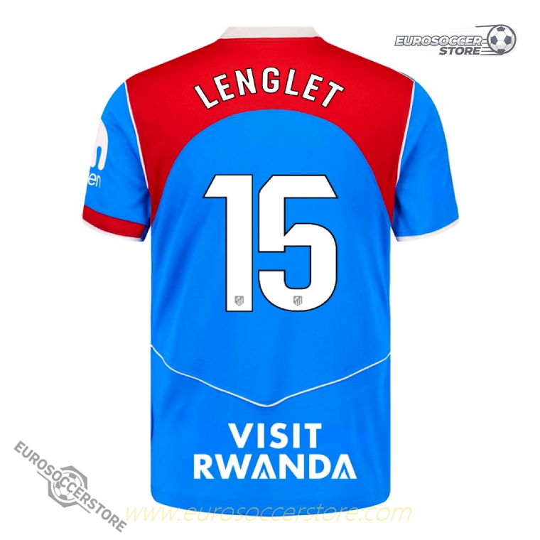 Atletico Madrid 2025-26 Third Jersey, featuring LENGLET with the number 15.