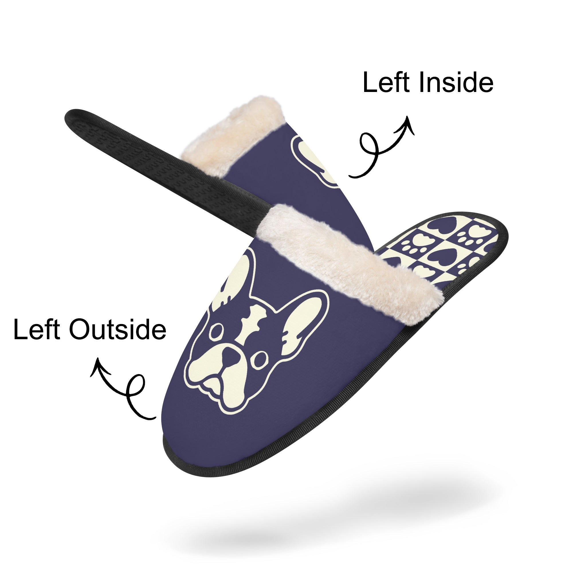 French Bulldog Pip Cozy Winter Slippers Durable Dog Footwear