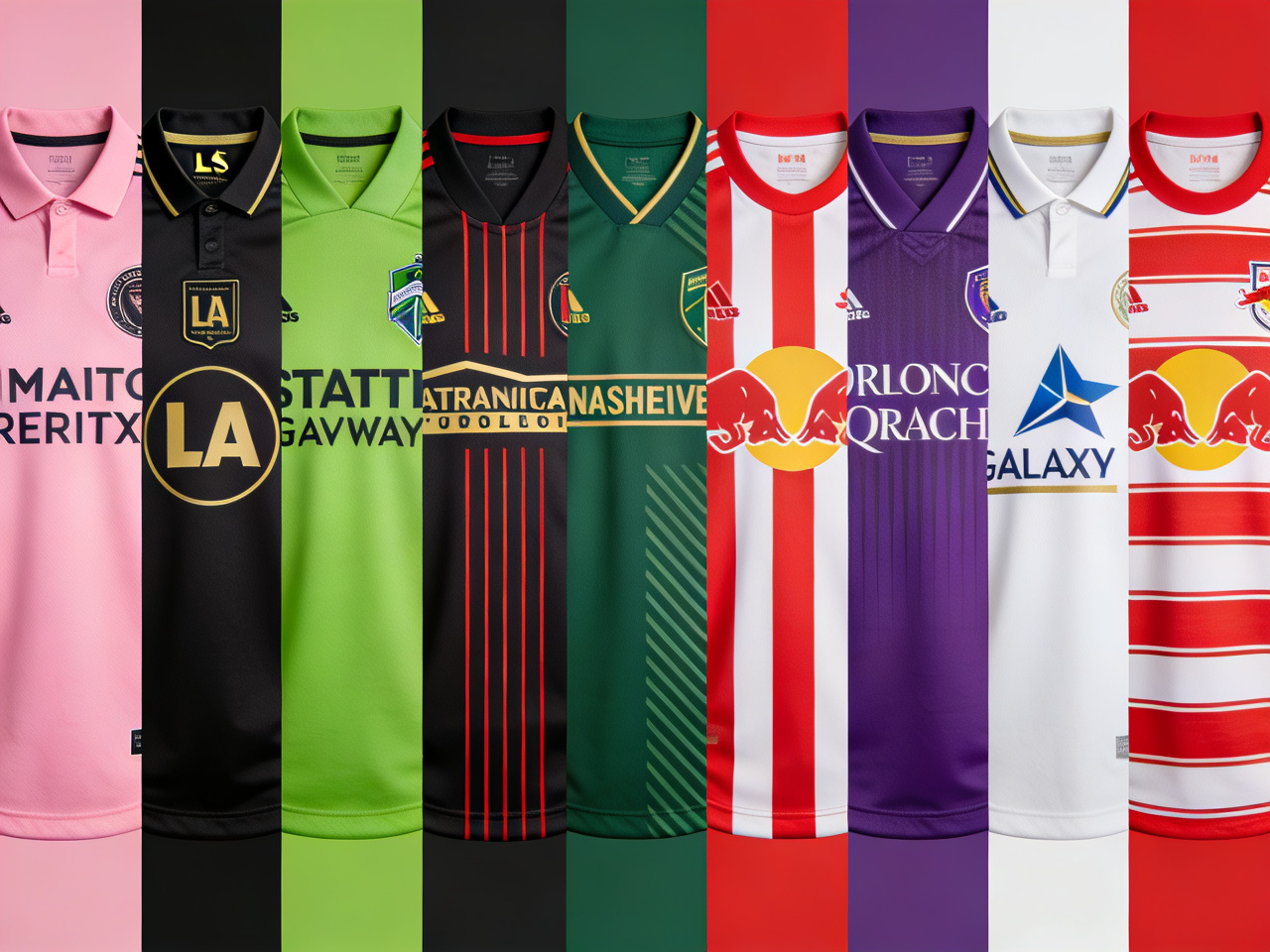 A complete visual guide collage displaying all top 10 ranked MLS jerseys for 2024, from Inter Miami to Chicago Fire.