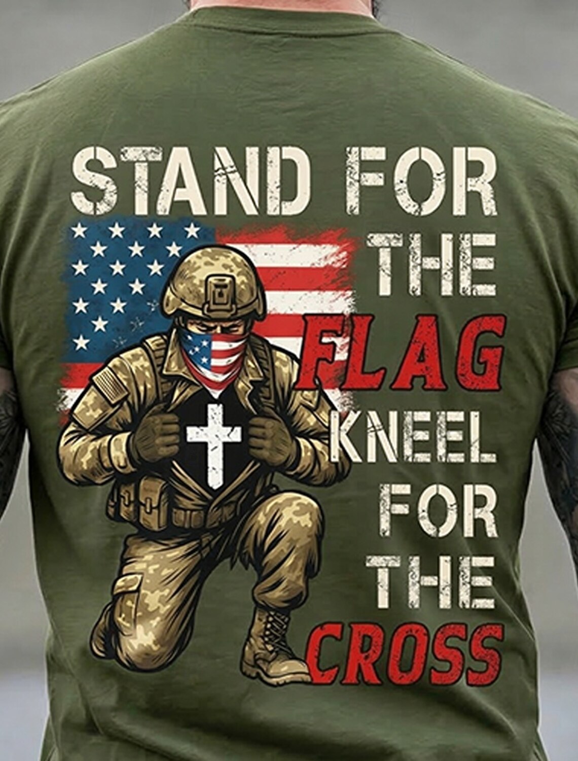 4th of July 2026 250th Memorial Day Men's Bible Patriotic Designer Patriot Graphic US Flag T-Shirt Casual