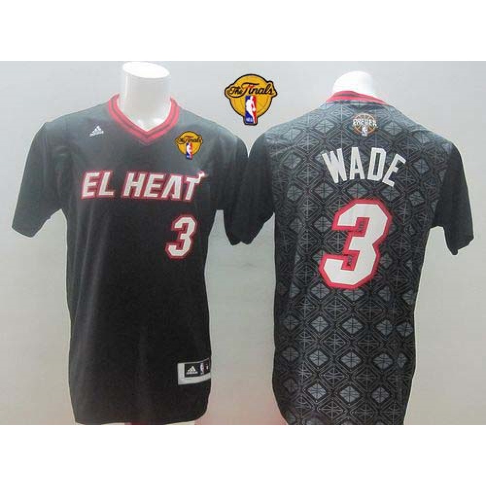 Game-Ready Men's Miami Heat #3 Dwyane Black Basketball Jersey