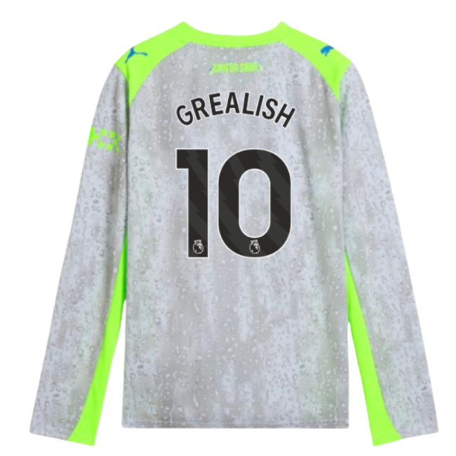 vintage 2025-2026 Man City Long Sleeve Third Shirt (Kids) (Grealish...