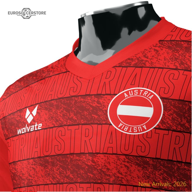 Austria Heritage Red Football Jersey (Wolvate) Adult Short Sleeve