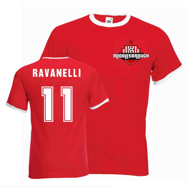 Fabrizio Ravanelli Middlesborough Ringer T-Shirt - red (Adult