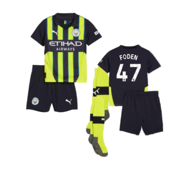 Professional Mini Official Kit Foden 47 2024-2025 Man City Away