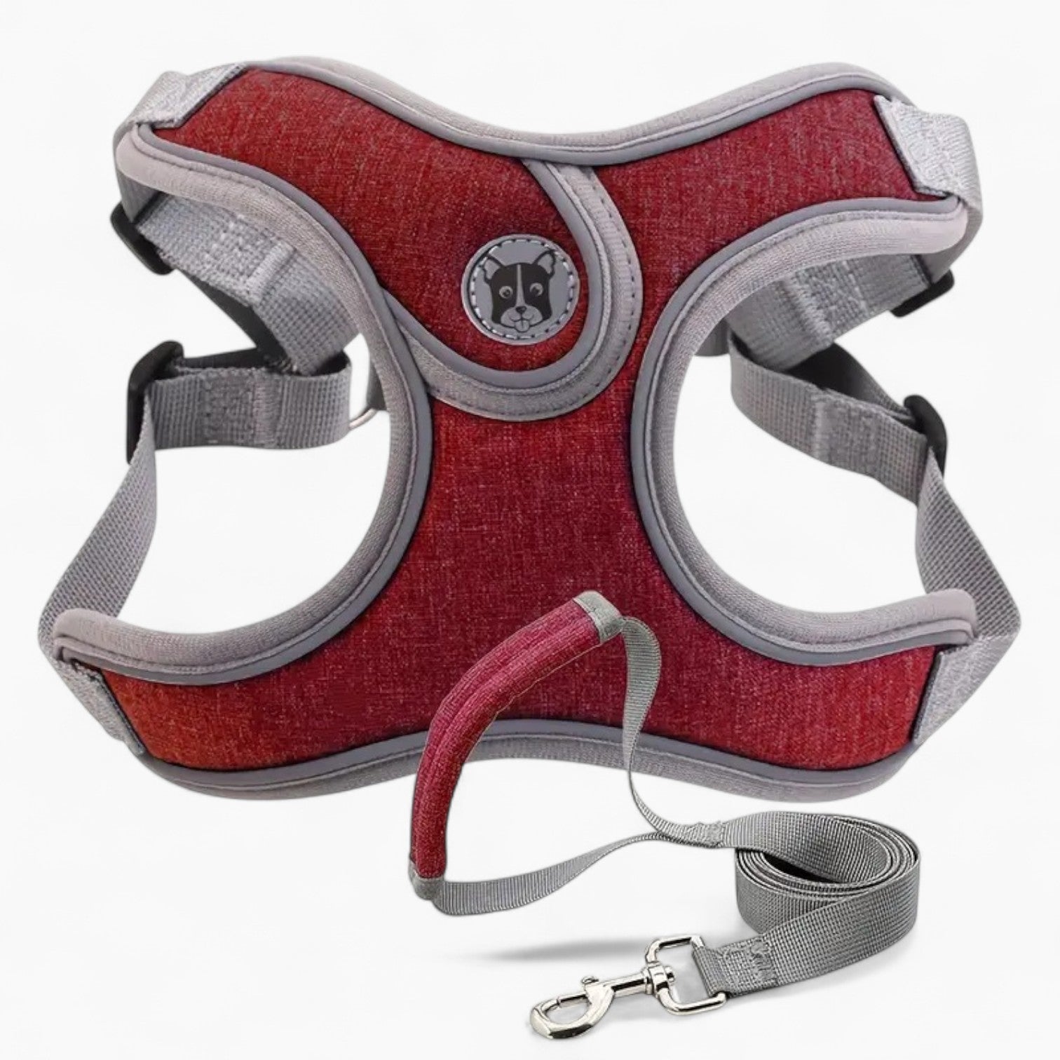 SnugWalk Frenchie Adjustable Harness Leash Set – Breathable No-Pull Reflective Vest