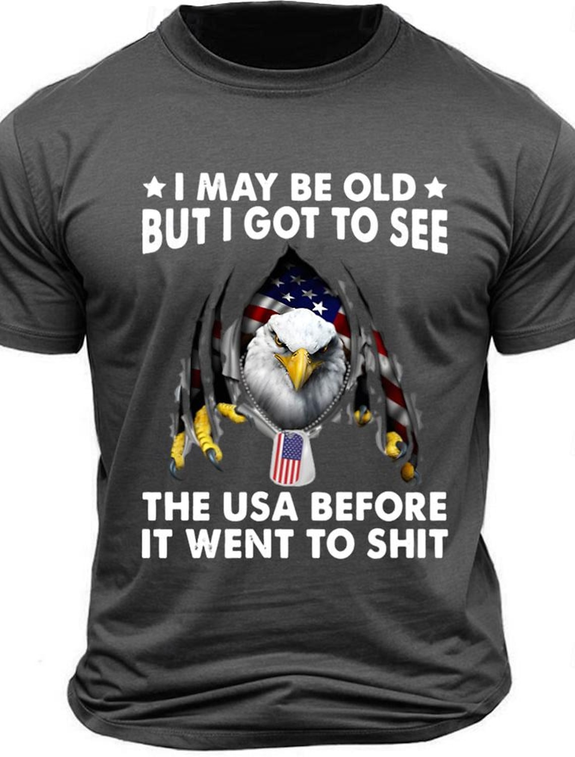 4th of July 2026 250th Memorial Day Men's Patriotic Patriot Veteran Crew Neck Short Sleeve T-Shirt Casual Sports Street