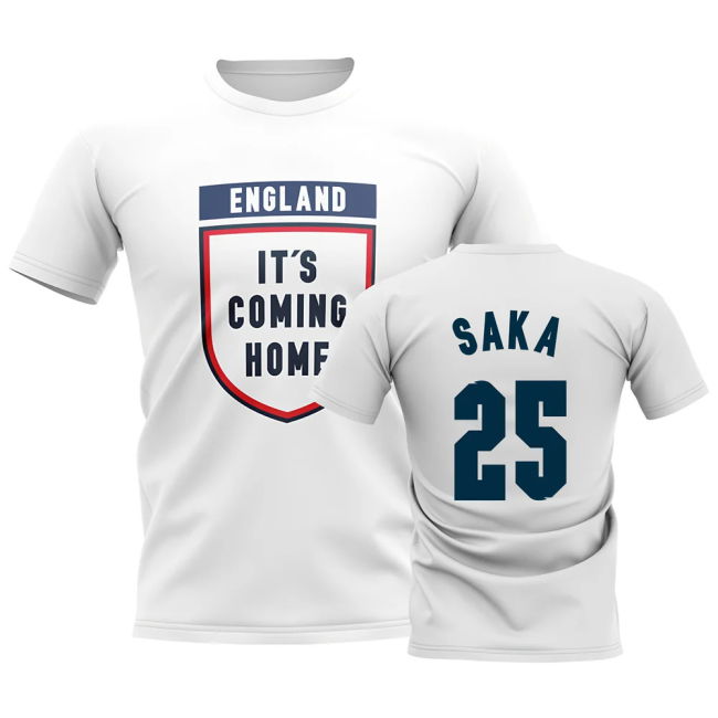Saka 25 England International Team Rare Piece Home Rare Jersey