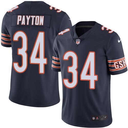 NFL W B Bears #34 Walter Payton Limited Navy Jersey - Fan Favorite