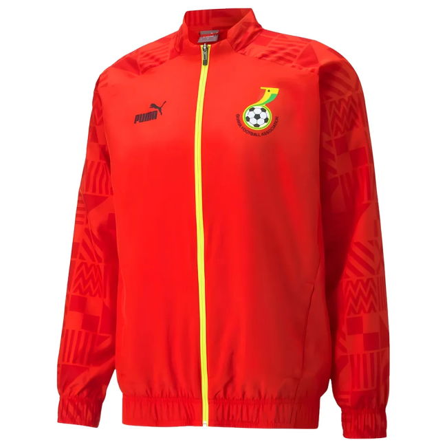 Premium-Quality Championship 2022-2023 Ghana Prematch Jacket (Red)