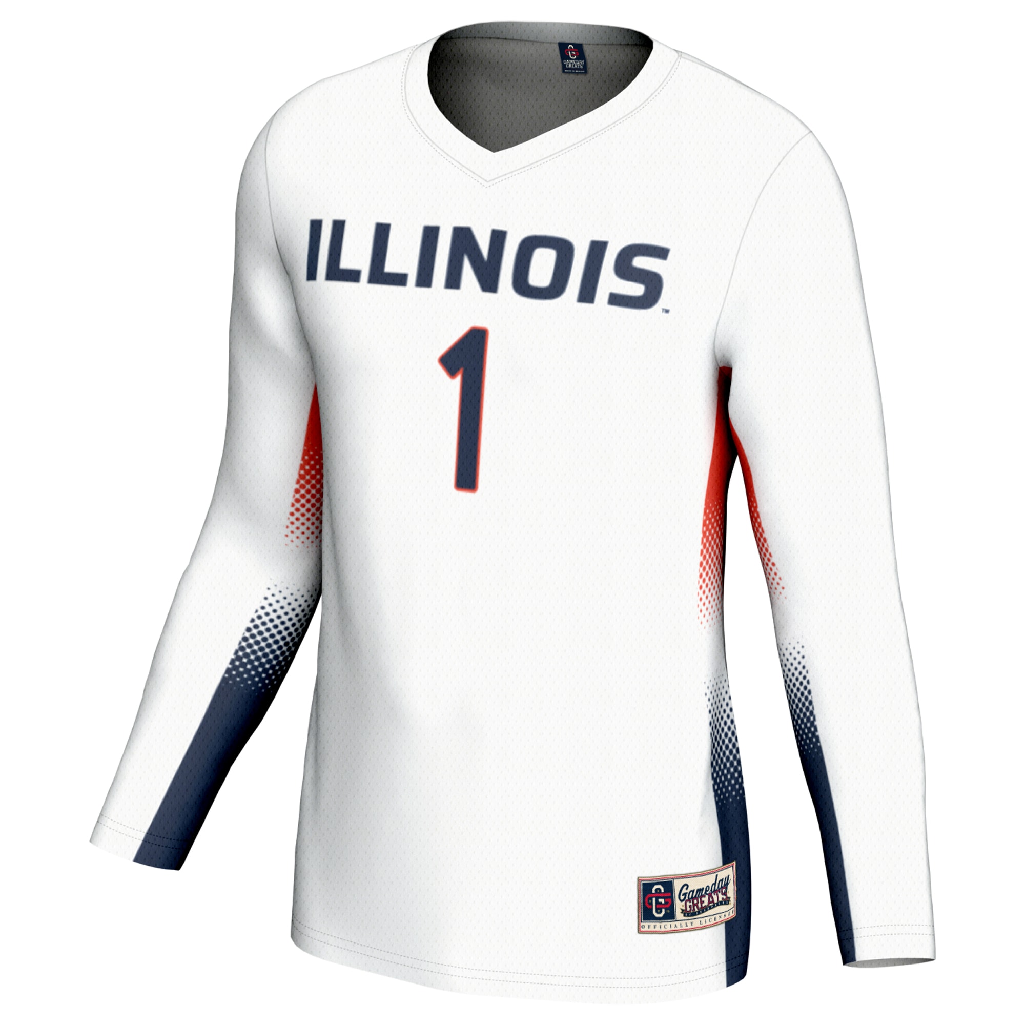 [NJP] Illinois Fighting Illini GameDay Greats Unisex Lightweight Volleyball Jersey - White