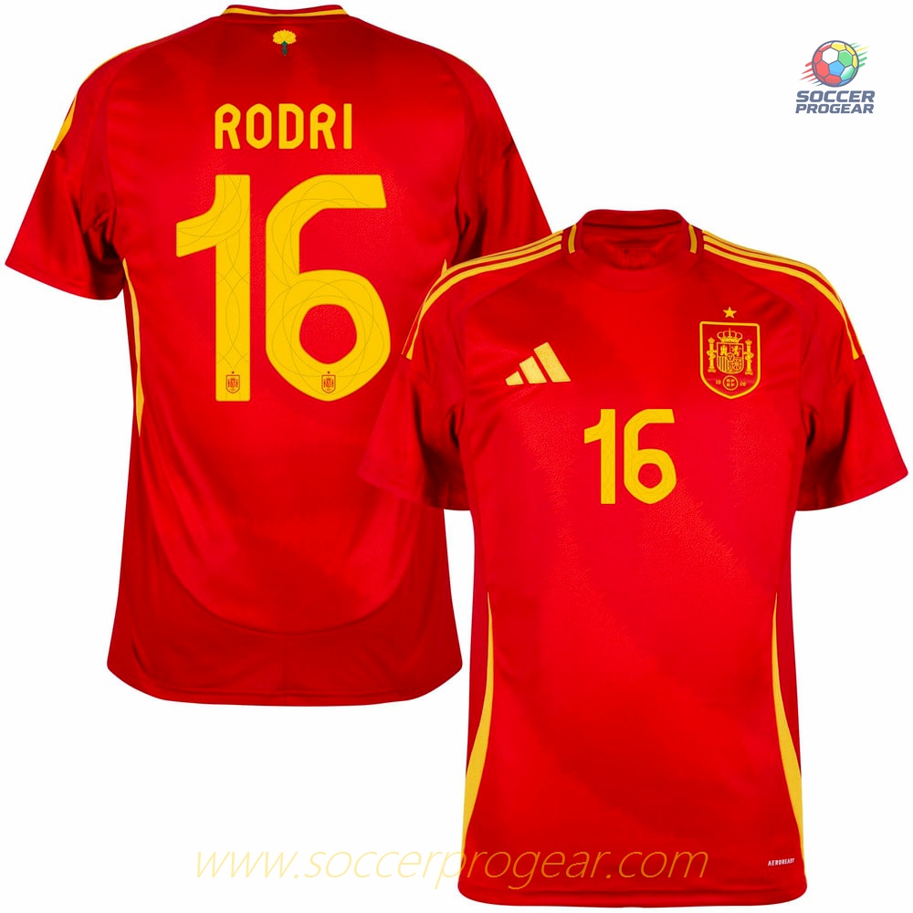 Spain Home Football Jersey 2024-25 Edition Rodri