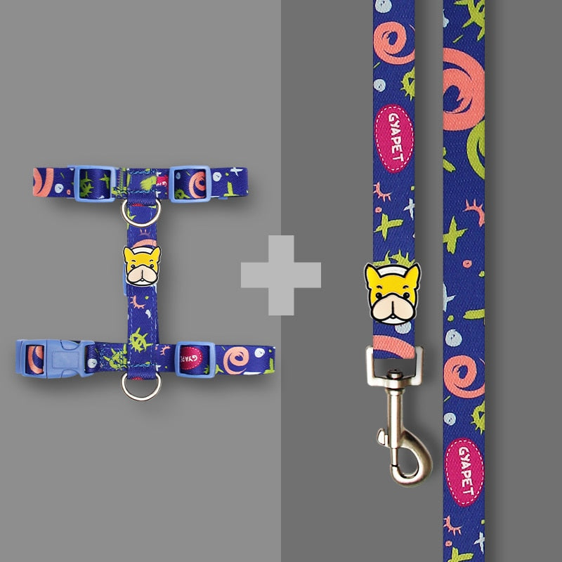 Elite French Bulldog No Pull Fashion Harness And Leash Set (WS0423)