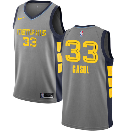 Nike Memphis Grizzlies #33 Marc Gasol Gray NBA Swingman City Edition 2018/19 Jersey Mens