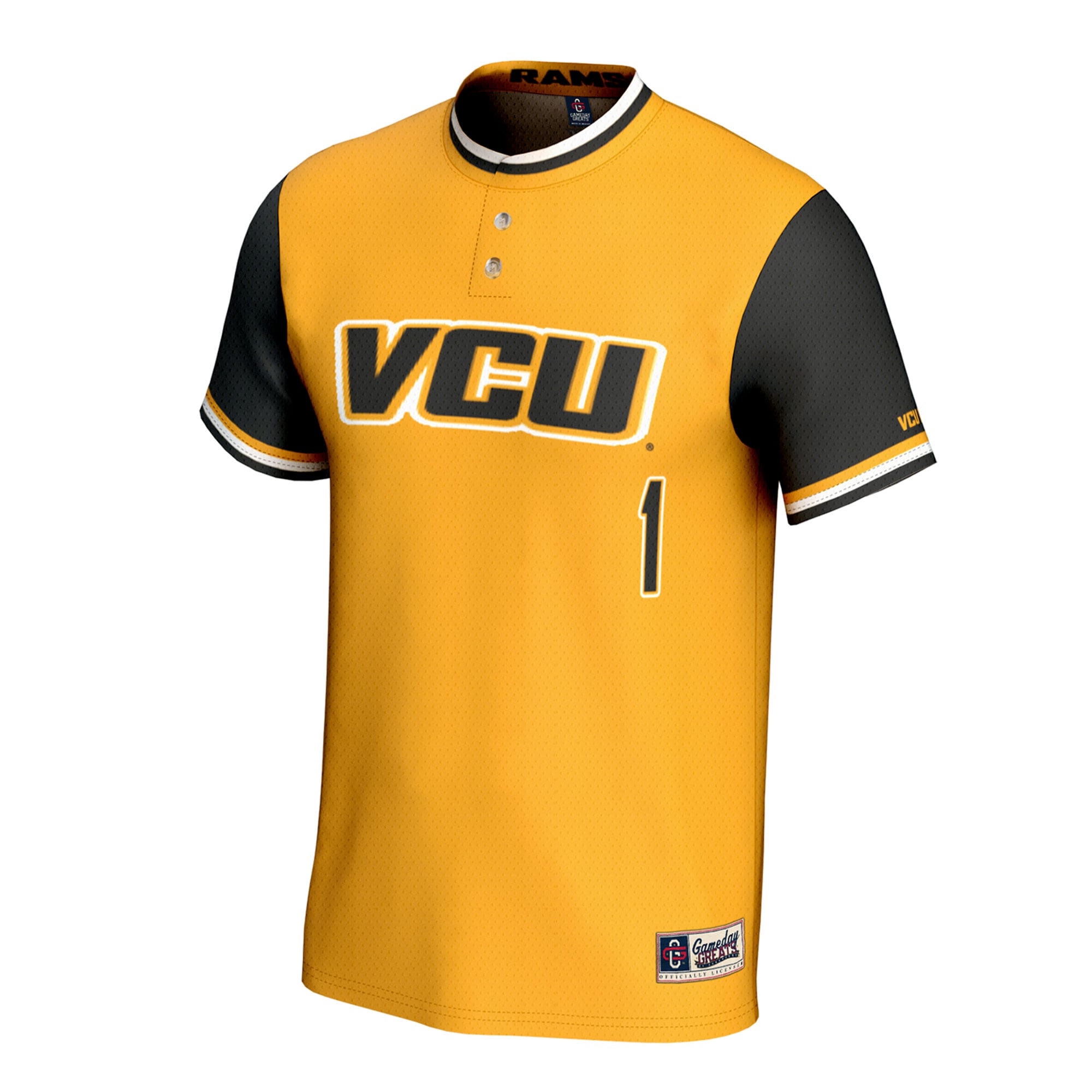 [DDG] VCU Rams GameDay Greats Youth Lightweight Collegiate Softball Fashion Jersey - Gold