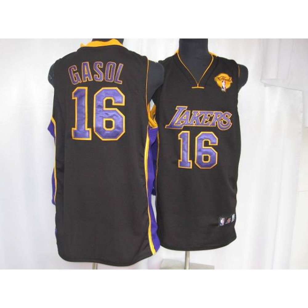 Fan Favorite Vintage Men's Lakers #16 Pau Purple Basketball Jersey