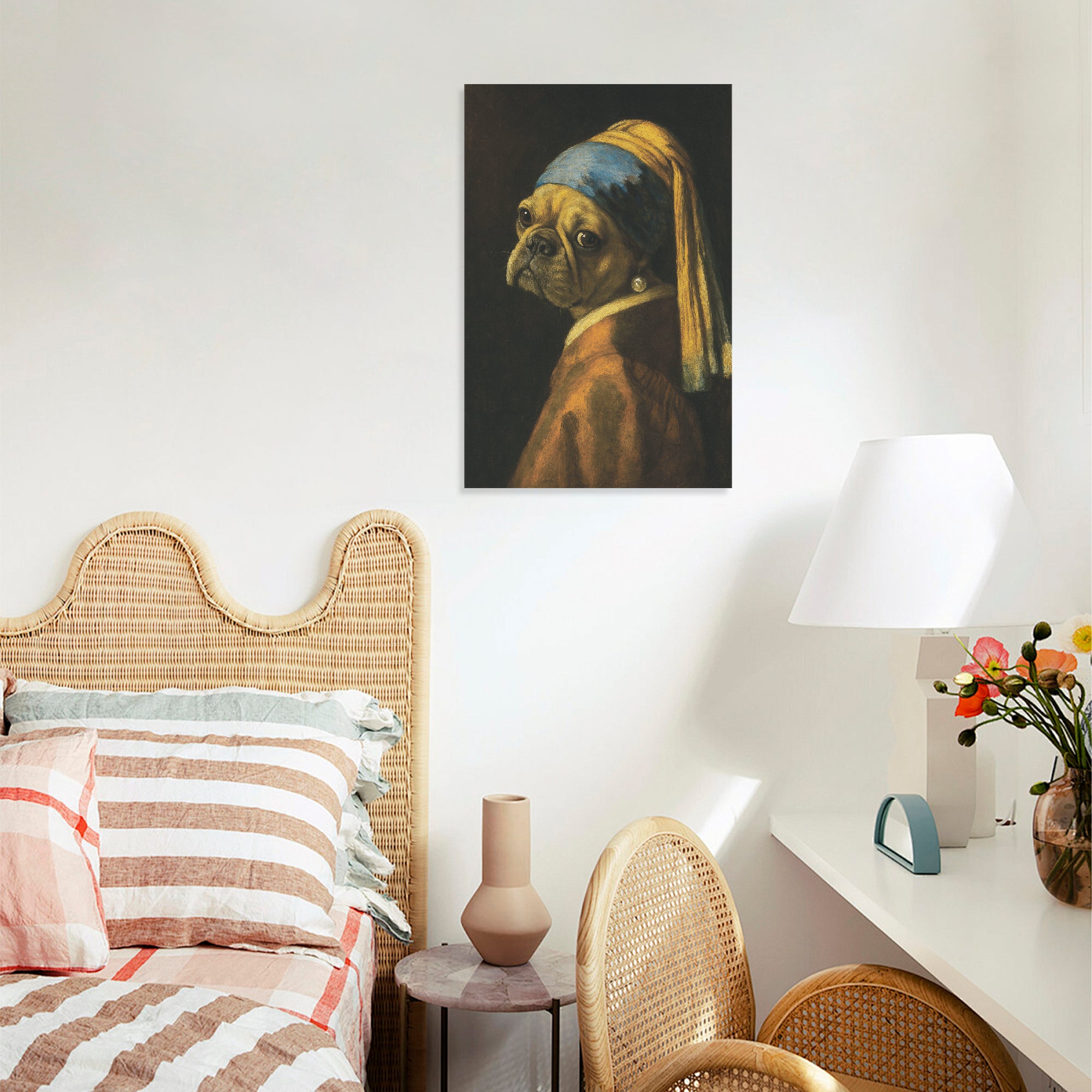 French Bulldog Milo Vertical Canvas Painting Useful Frenchie Gear