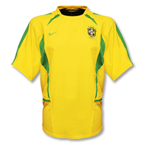 Authentic Brazil Home 2002-2003 Yellow Retro Jersey Shirt