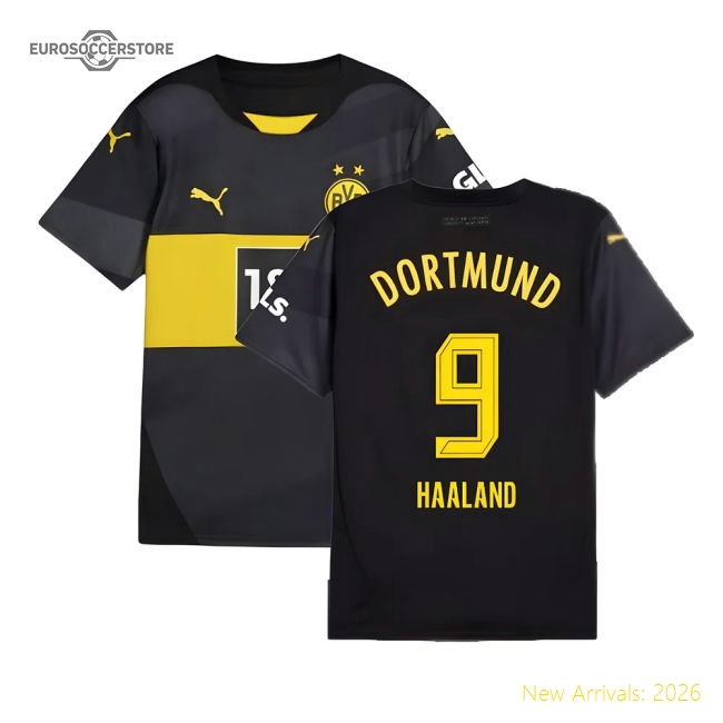 Top-Quality 2024-2025 Borussia Dortmund Away Shirt (Kids) (Haaland 9)