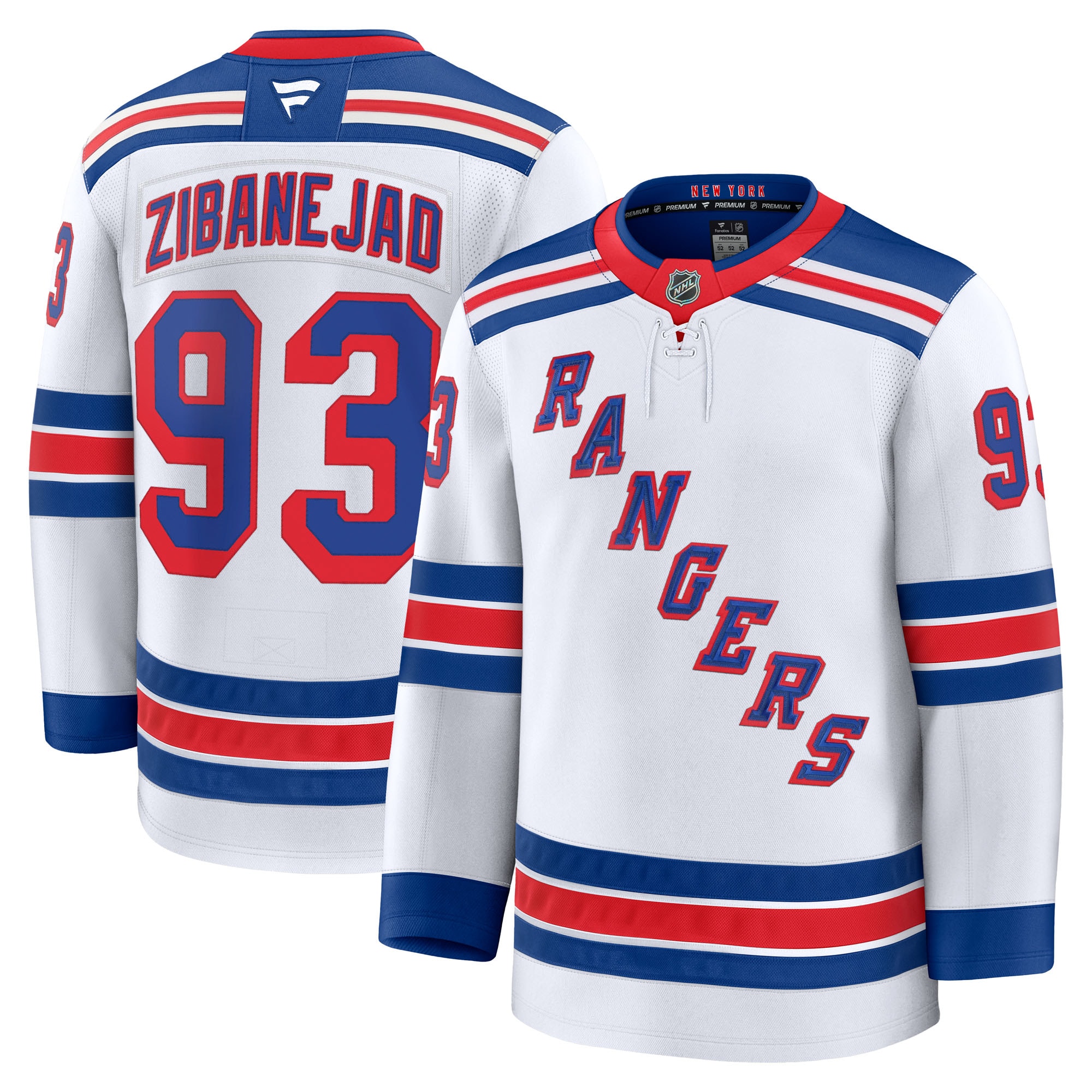 [LK] Mika Zibanejad New York Rangers Away Premium Jersey - White