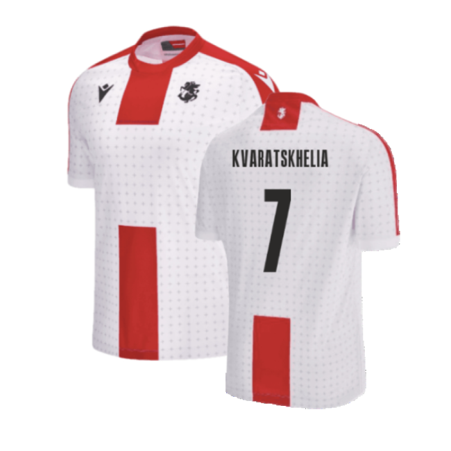 Latest Breathable Georgia Home Football Shirt (Kvaratskhelia 7) (Kids)