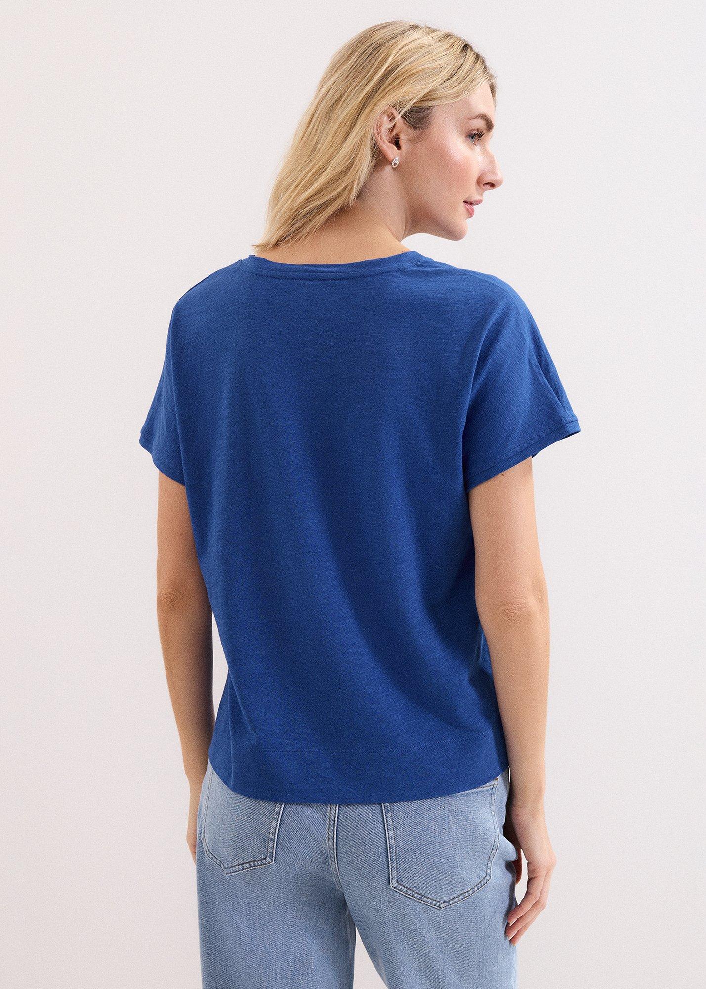 Saphiya Cotton Slub V Neck T-Shirt